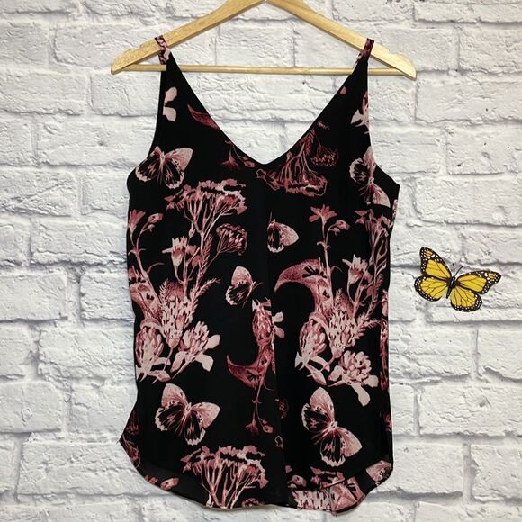 KISMET Butterfly and Floral Print Double V Tank Top Size Extra Small - Picture 2 of 11